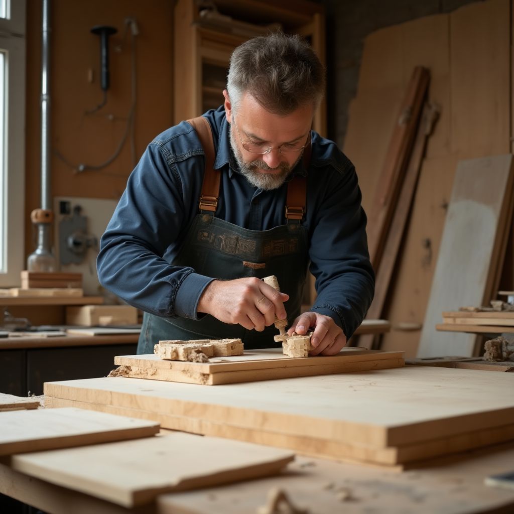 Schreiner bei der Arbeit
