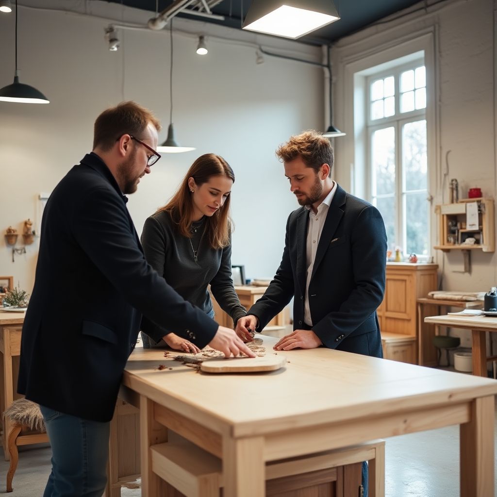 Möbeldesigner bei einem Kundengespräch